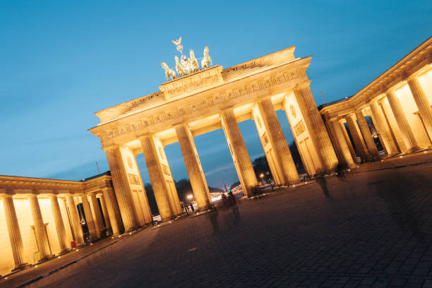 istock Brandenburg Gate illuminated at night, Berlin, Gemany 874818652