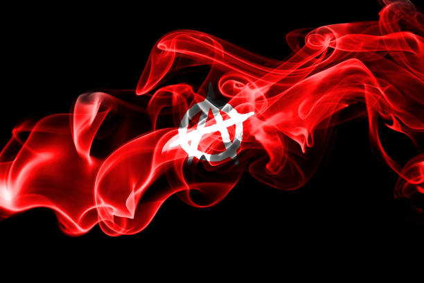 bandeira da anarquia fumaça - símbolo da anarquia ilustrações - fotografias e filmes do acervo