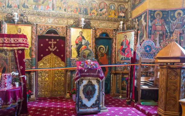 Photo of Interior of Voronet monastery church, Romania