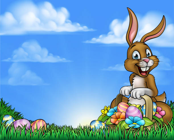 illustrations, cliparts, dessins animés et icônes de lapin de pâques et oeufs en arrière-plan - coin chocolate food chocolate coin