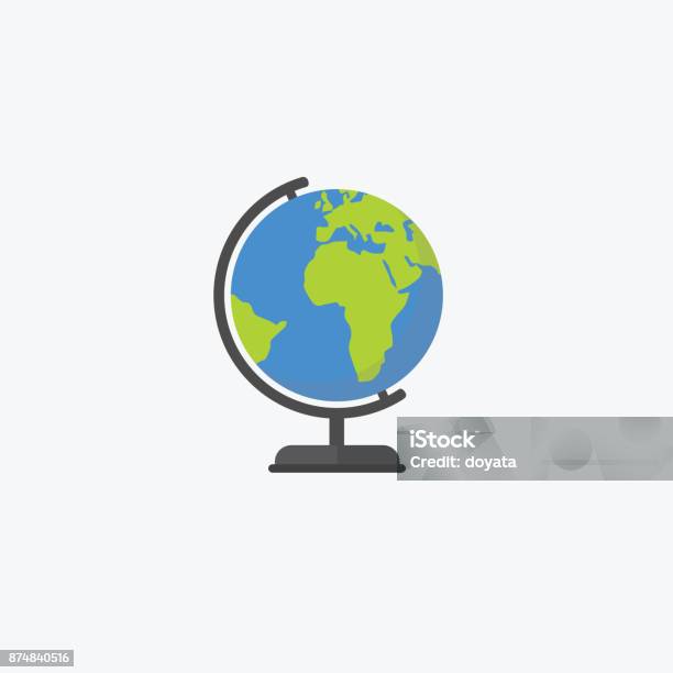 Flat Design Of World Globe Isolated Education Concept Stock Illustration - Download Image Now