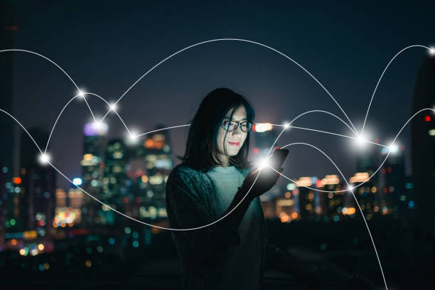 Social Connecting in smart city at Night