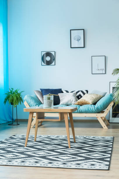 istock Blue, cozy living room 874859436