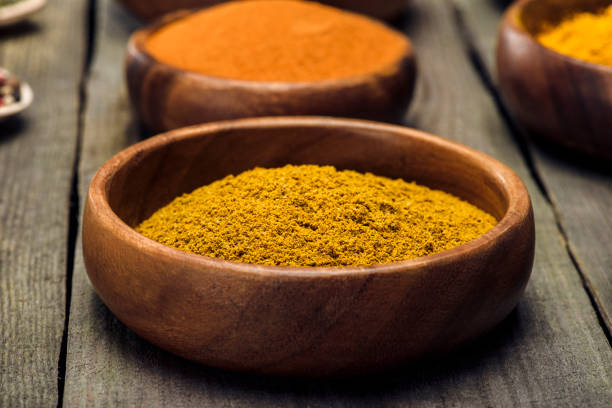 istock Wooden Bowls with turmeric 874868034