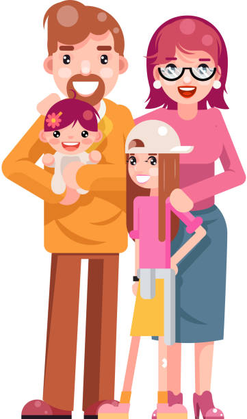 Family Concept Cute Happy Young Mother Father Daughter Flat Design Isolated Template Icon Vector Illustration Family Concept Cute Happy Young Father Mother Daughter Flat Design Isolated Template Icon Vector Illustration my stepmom stock illustrations
