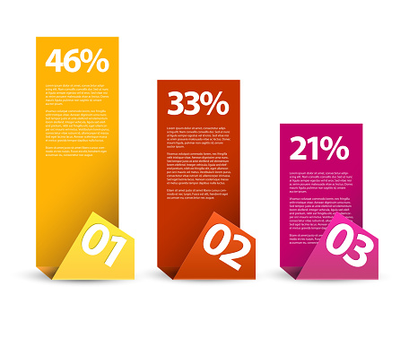 First Second Third Vector Paper Infographic Elements Stock Illustration ...