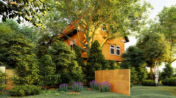 istock garden of english house 3d rendering 874874942