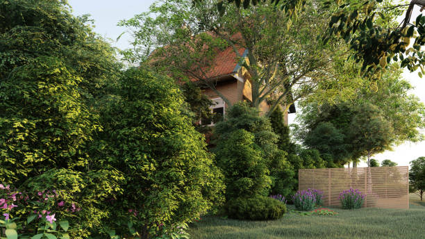 istock garden of english house 3d rendering 874875120