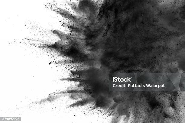 Abstract Black Dust Explosion Stock Photo - Download Image Now - Coal, Exploding, Dust