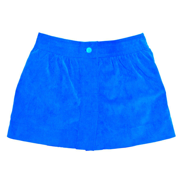 istock Blue corduroy skirt on white background with path 874895738