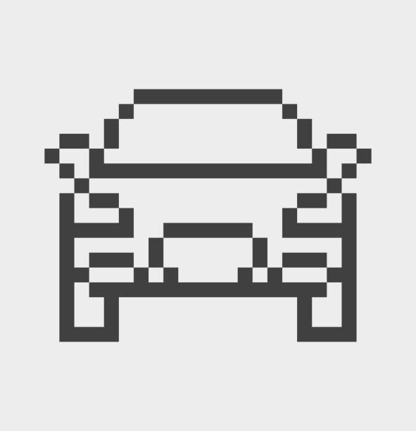 Car pixel Icon Car pixel Icon, in the vector. EPS 8 format. in synch stock illustrations