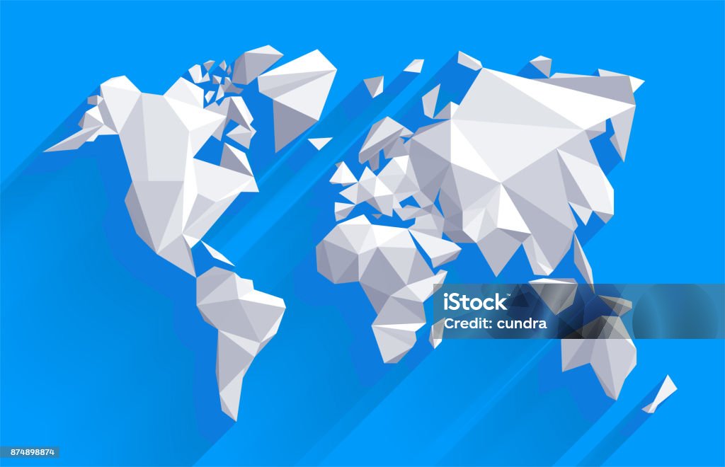 Vector Low Poly Map Stock Illustration - Download Image Now - Abstract ...