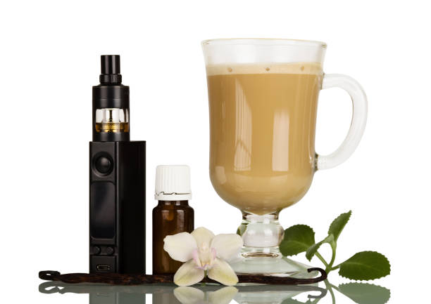 istock A Cup of cappuccino and set for smoking isolated on white 874900404