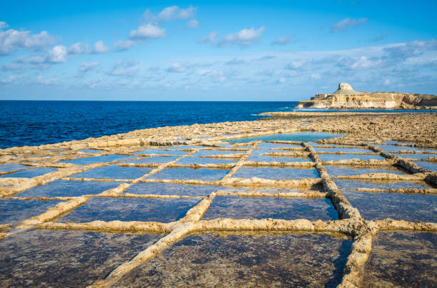 istock Salt evaporation ponds on Gozo island, Malta 874907072