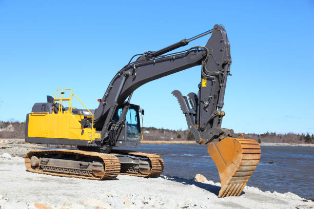 istock Excavator at a job site 874907966