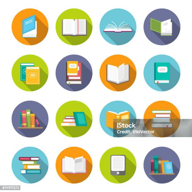 Book Icon Set Stock Illustration - Download Image Now - Icon Symbol, Book, Reading