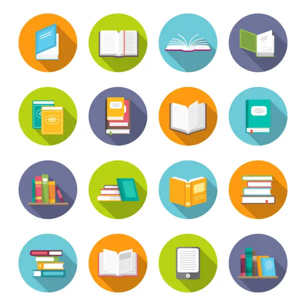 Vector illustration of Book icon set