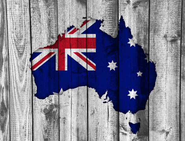 istock Textured map of Australia in nice colors 874926182