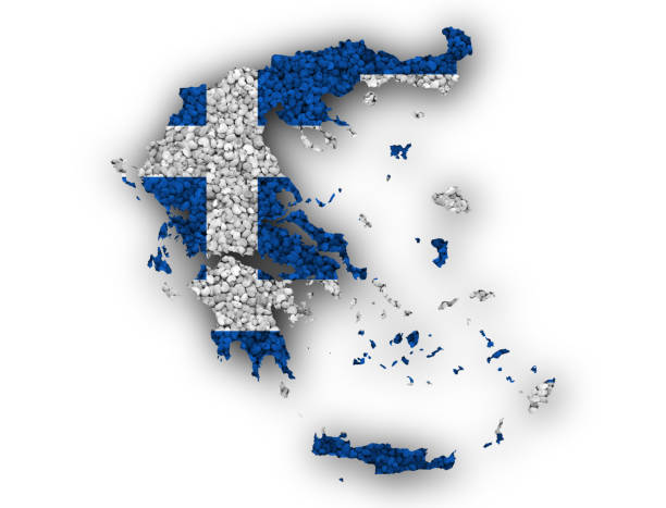 istock Textured map of Greece in nice colors 874926348