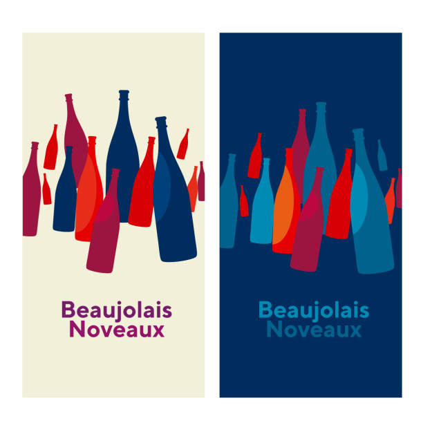 illustrations, cliparts, dessins animés et icônes de affiche de beaujolais nouveau concept abstrait vector. illustration d’idée de vigne. - beaujolais nouveau