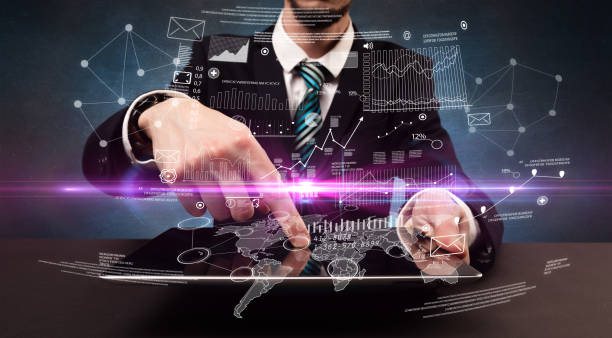 istock Finantial concept with typing businessman 874946718