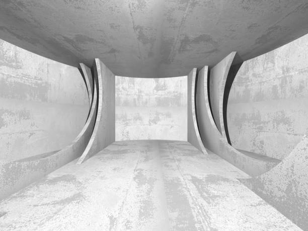 istock Dark basement empty room interior. Concrete walls 874946790