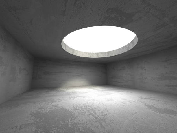 istock Dark basement empty room interior. Concrete walls 874948508