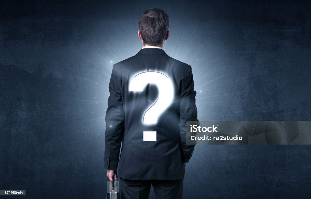 Question Back Man Standing With Question Mark On His Back Stock Photo - Download ...