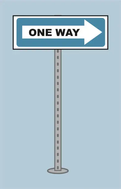 Vector illustration of One way sign