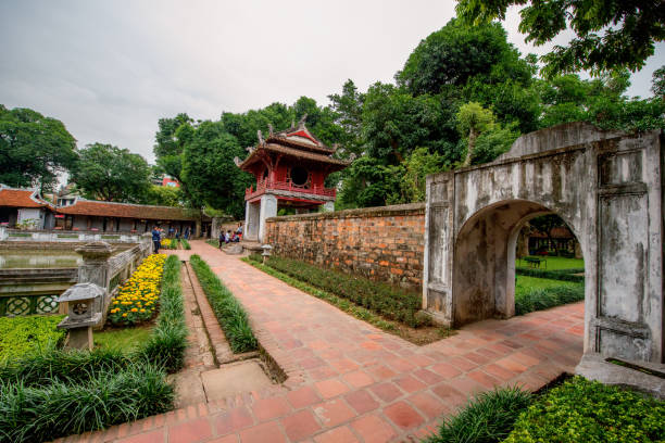 Hanoi, Vietnam. December 12, 2015. Temple of Literature in Hanoi. stock photo