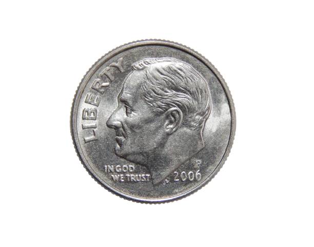istock American one dime coin (10 cents) isolated on white background 874970100