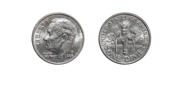 istock American one dime coin (10 cents) isolated on white background 874970154