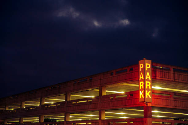 istock 4th Street parking garage at dusk in Bloomington, Indiana 874972828