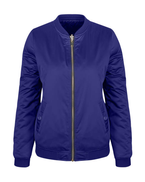 istock Navy blue casual bomber jacket isolated on white 874975732