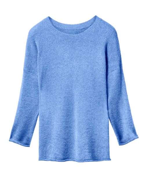 istock Classic azure blue woman sweater isolated on white 874975746
