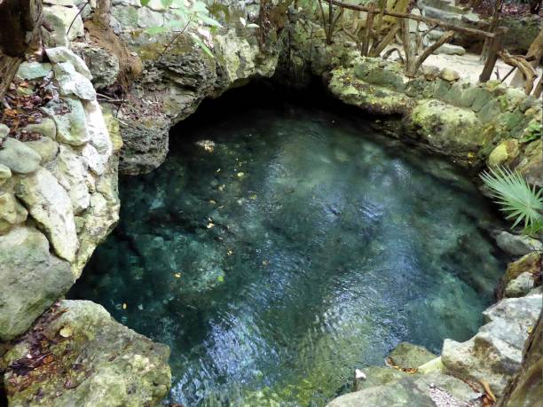 General view of cenote near Chichen Itza in Mexico