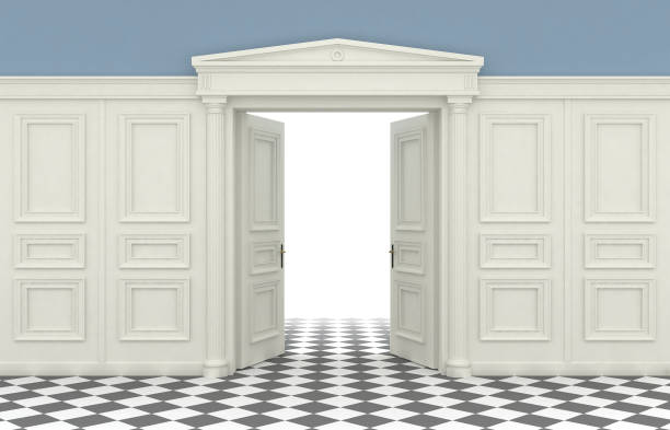 istock Classic wall with wooden panelling 874986534