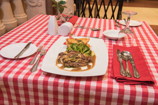 istock Beef fillet steak with mushroom sauce meal 874986662