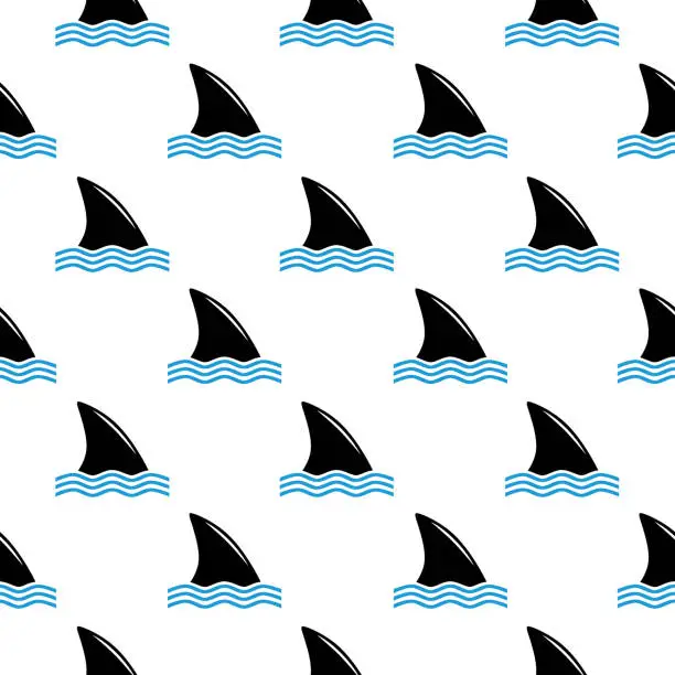 Vector illustration of Shark Fins Seamless Pattern