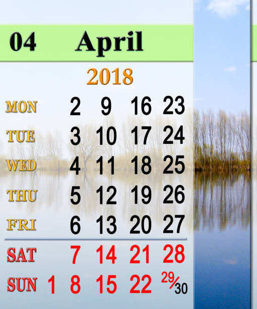 istock calendar for April 2018 with image of spring flood 874991660
