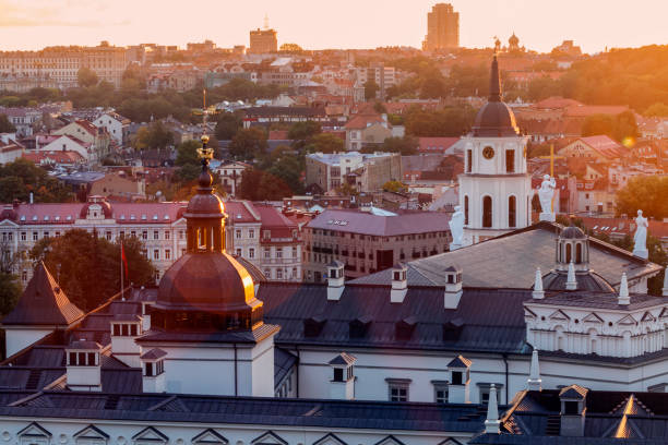 istock Aerial panorama of Vilnius at sunset 874994184