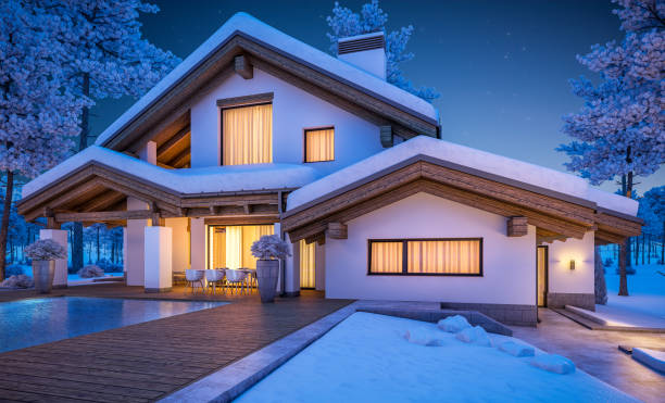 istock 3d rendering of modern cozy house in chalet style 874997570