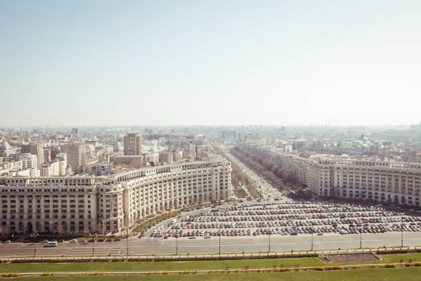 панорама бухареста - constitutiei стоковые фото и изображения