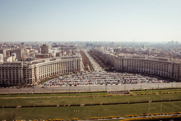 панорама бухареста - constitutiei стоковые фото и изображения