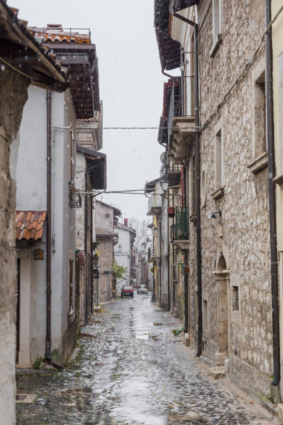istock Photo documentation during snowfall of Pescasseroli, Abruzzo, Italy. October 13, 2017 875006996
