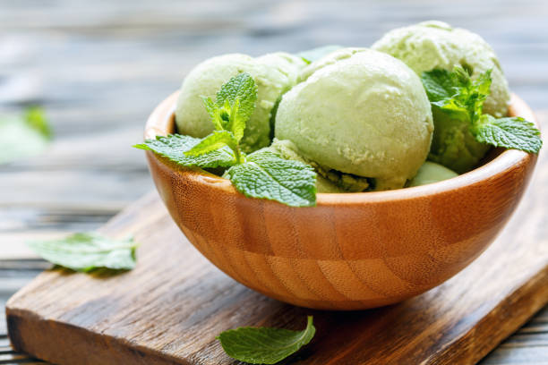 istock Homemade mint ice cream. 875007398