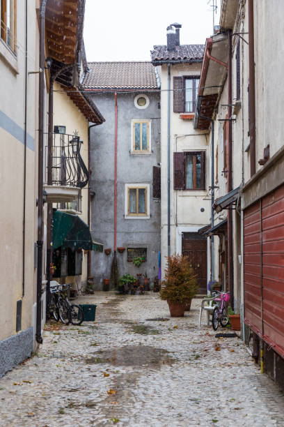 istock Photo documentation during snowfall of Pescasseroli, Abruzzo, Italy. October 13, 2017 875010392