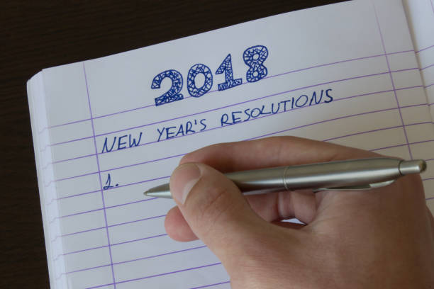 istock Hand Writing 2018 New Year's Resolution/Goals List - Motivational, Decision, Choice 875011414