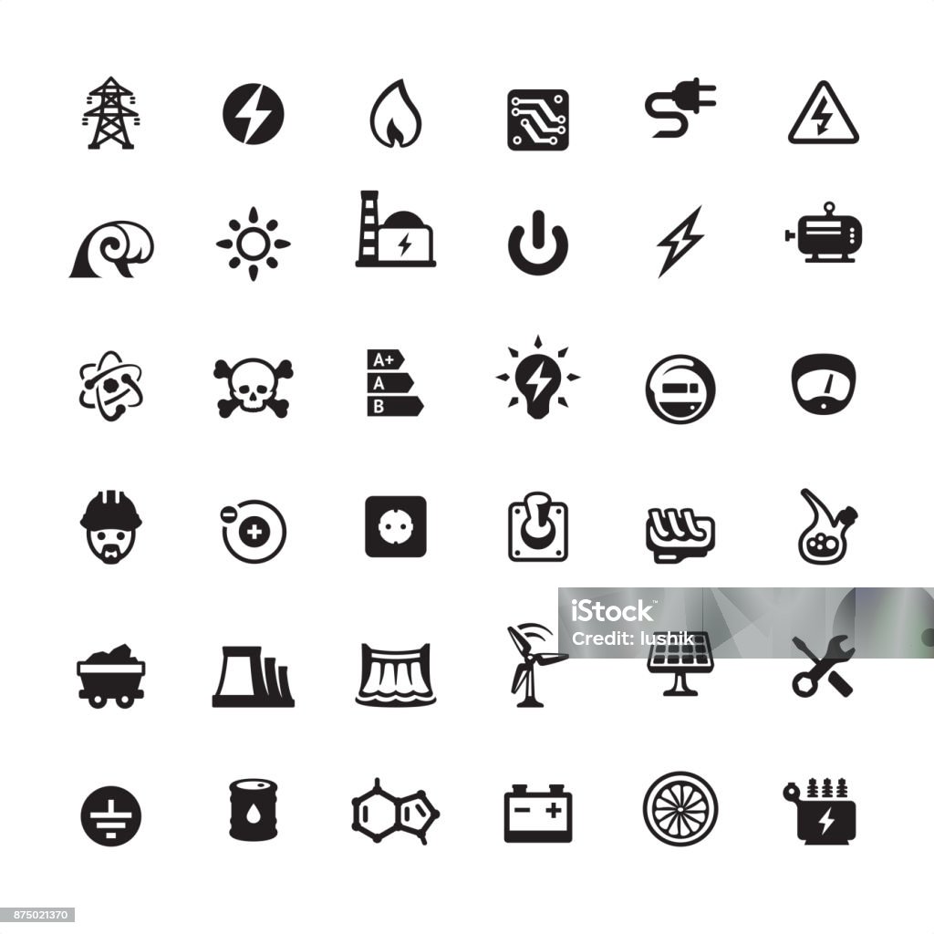 Electrical equipment & Electronics industry - icon set Electrical equipment & Electronics industry - Ultimate pack #32 Icon Symbol stock vector