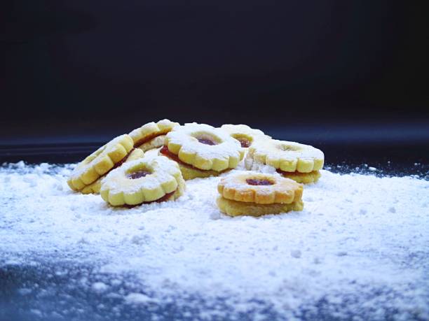 istock christmas candy, side view, sweetened with powdered sugar 875024176